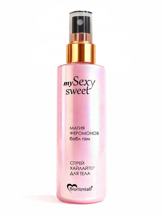 Спрей хайлайтер для тела Sexy Sweet с ароматом бабл-гам, шиммером и феромонами - 200 мл. -  - Магазин феромонов в Новочеркасске