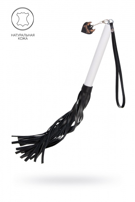 Плеть с белой рукоятью и чёрными хлыстами - 50 см. - Pecado - купить с доставкой в Новочеркасске
