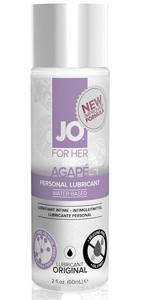 Лубрикант на водной основе для женщин JO AGAPE LUBRICANT ORIGINAL - 60 мл. - System JO - купить с доставкой в Новочеркасске