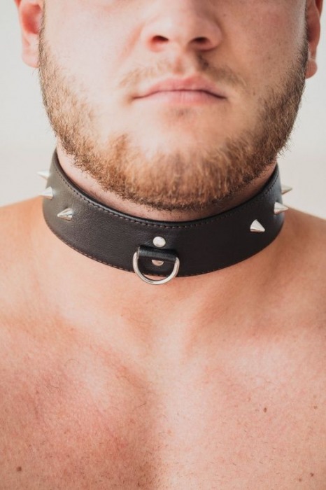 Коричневый кожаный ошейник с кольцом увеличенного размера - БДСМ Арсенал - купить с доставкой в Новочеркасске
