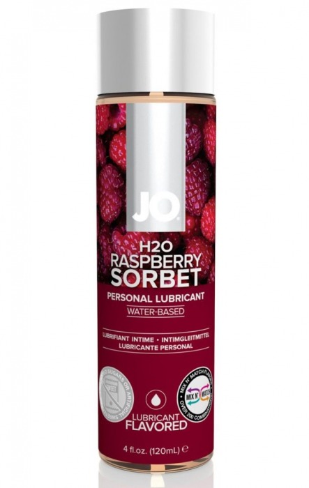 Лубрикант на водной основе с ароматом малины JO Flavored Raspberry Sorbet - 120 мл. - System JO - купить с доставкой в Новочеркасске