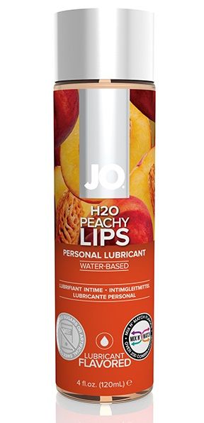 Лубрикант на водной основе с ароматом персика JO Flavored Peachy Lips - 120 мл. - System JO - купить с доставкой в Новочеркасске