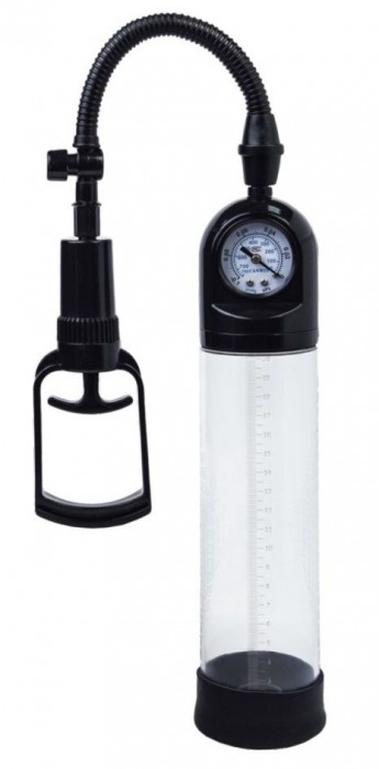 Чёрная вакуумная помпа A-toys с манометром и прозрачной колбой - A-toys - в Новочеркасске купить с доставкой