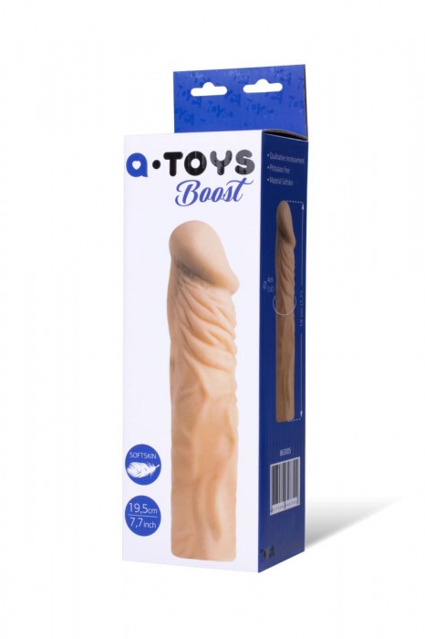Насадка с ярко выраженной головкой и рельефным стволом - 19 см. - A-toys - в Новочеркасске купить с доставкой