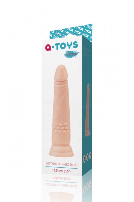 Телесный фаллоимитатор A-toys с присоской и шишечками - 16,5 см. - A-toys