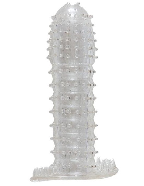 Гелевая прозрачная насадка c шипами - 12 см. - Toyfa Basic - в Новочеркасске купить с доставкой