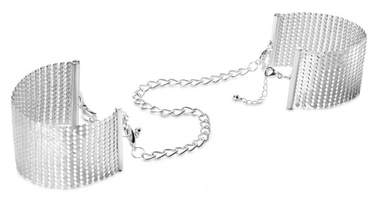 Серебристые наручники-браслеты Desir Metallique Handcuffs - Bijoux Indiscrets - купить с доставкой в Новочеркасске