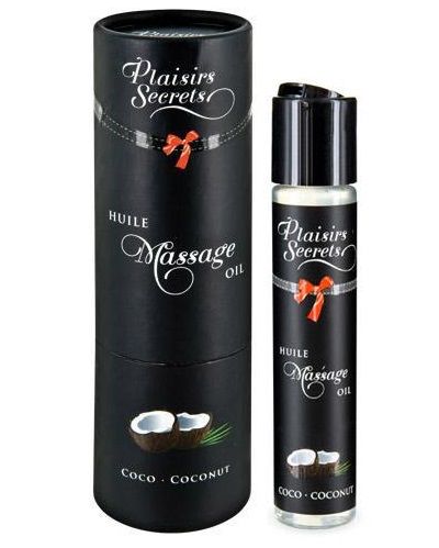 Массажное масло с ароматом кокоса Huile de Massage Gourmande Coco - 59 мл. - Plaisir Secret - купить с доставкой в Новочеркасске