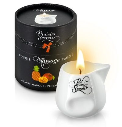 Массажная свеча с ароматом манго и ананаса Bougie de Massage Ananas Mangue - 80 мл. - Plaisir Secret - купить с доставкой в Новочеркасске