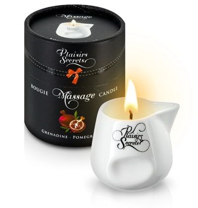 Массажная свеча с ароматом граната Bougie de Massage Gourmande Grenadine - 80 мл. - Plaisir Secret - купить с доставкой в Новочеркасске
