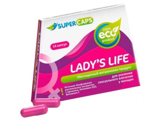 Возбуждающие капсулы Ladys Life - 14 капсул (0,35 гр.) - SuperCaps - купить с доставкой в Новочеркасске