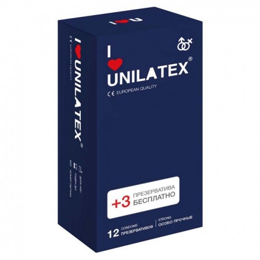 Ультрапрочные презервативы Unilatex Extra Strong - 12 шт. + 3 шт. в подарок - Unilatex - купить с доставкой в Новочеркасске