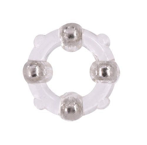 Эрекционное кольцо с 4 бусинами MENZSTUFF STUD RING CLEAR - Dream Toys - в Новочеркасске купить с доставкой