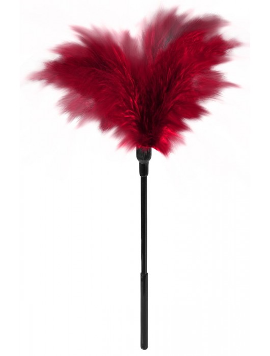 Пластиковая метелочка с красными пёрышками Small Feather Tickler - 32 см. - Blush Novelties - купить с доставкой в Новочеркасске