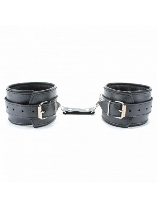 Наручники из гладкой кожи - БДСМ Арсенал - купить с доставкой в Новочеркасске