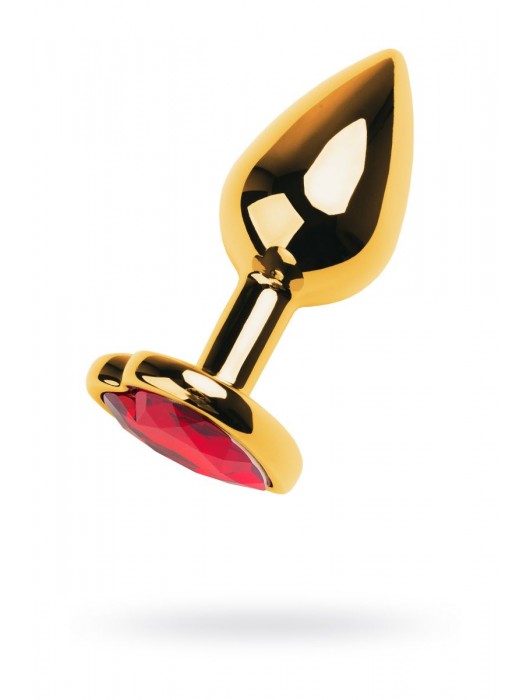 Золотистая анальная пробка с кристаллом-сердцем - 7,5 см. - ToyFa - купить с доставкой в Новочеркасске
