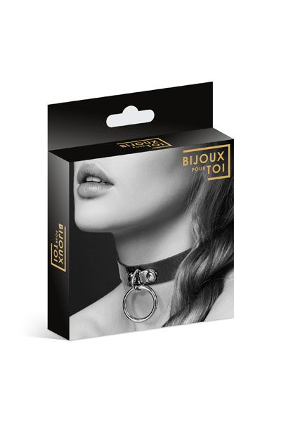 Узенький ошейник из полиуретана с кольцом - Bijoux Pour Toi - купить с доставкой в Новочеркасске