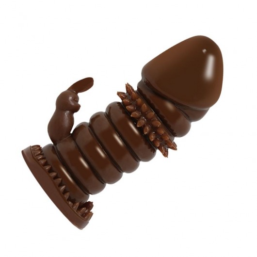 Коричневая стимулирующая насадка на пенис - 13 см. - Baile - в Новочеркасске купить с доставкой