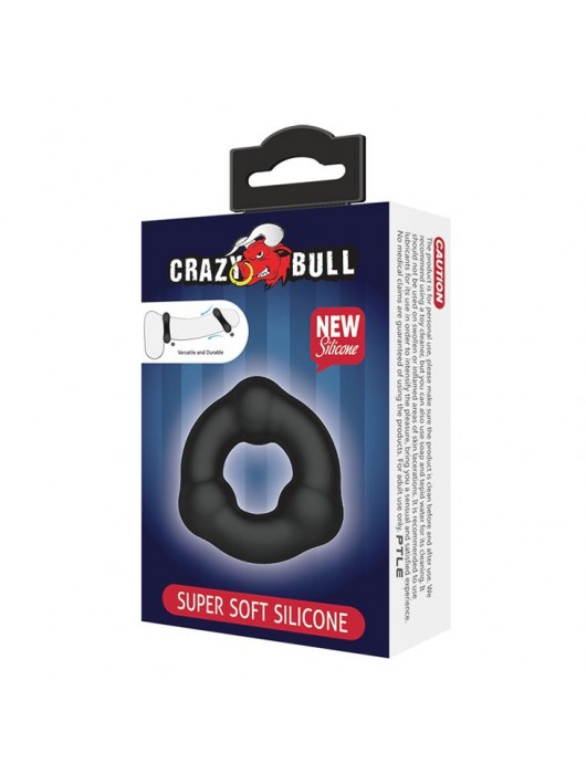 Черное эрекционное кольцо с 3 шариками - Baile - в Новочеркасске купить с доставкой