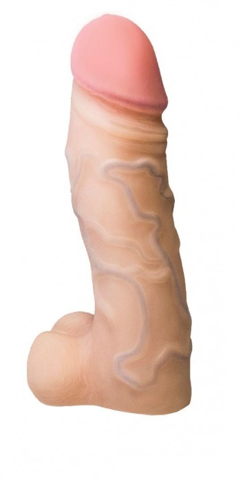 Реалистичная насадка с мошонкой REAL Standard - 15,5 см. - LOVETOY (А-Полимер) - купить с доставкой в Новочеркасске