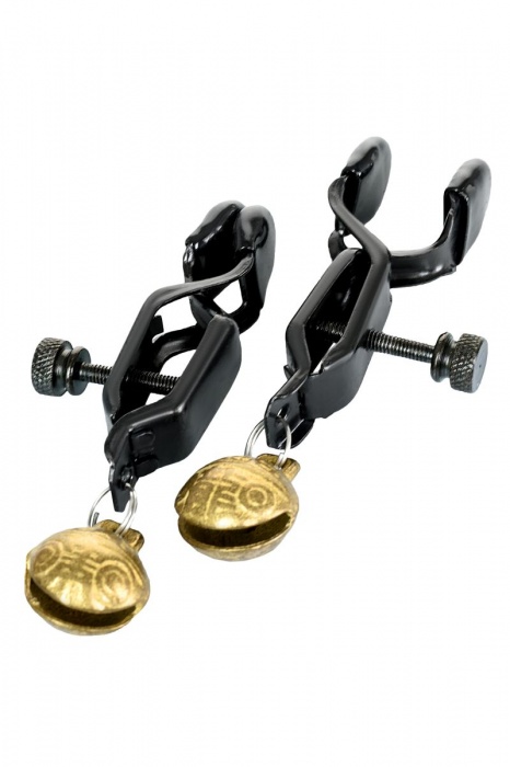 Черно-золотистые зажимы для сосков TOYFA Theatre - ToyFa - купить с доставкой в Новочеркасске