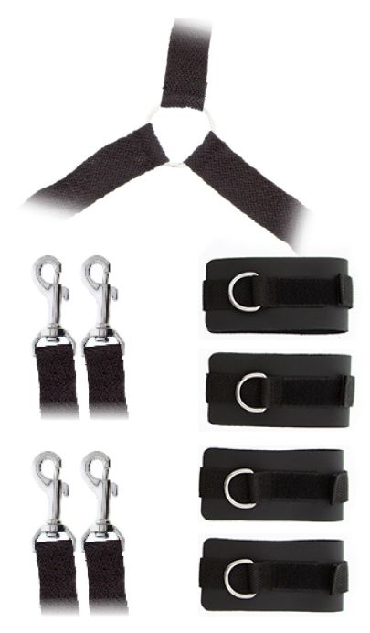 Комплект наручников и поножей LUXURIOUS BED RESTRAINT CUFF SET - Blush Novelties - купить с доставкой в Новочеркасске