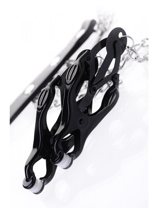 Черно-серебристые зажимы для сосков с кольцом для пениса TOYFA Metal - ToyFa - купить с доставкой в Новочеркасске