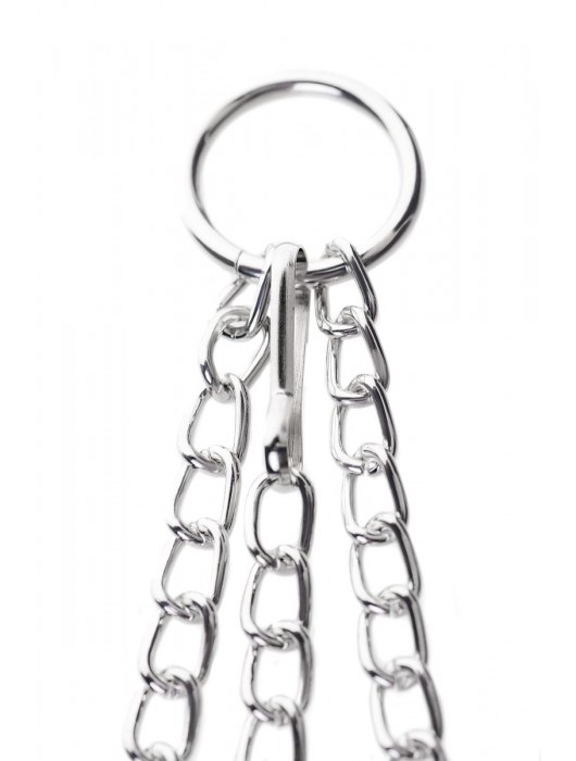 Серебристо-чёрные зажимы для сосков с кольцом для пениса TOYFA Metal - ToyFa - купить с доставкой в Новочеркасске