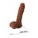 Коричневый вибратор-реалистик на присоске с пультом ДУ - 21 см. - ToyFa купить в Новочеркасске с доставкой в Orgasmix.ru Коричневый вибратор-реалистик на присоске с пультом ДУ - 21 см. - ToyFa